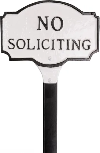 Miniatura 10 de Placa estándar Montague No Soliciting de 10" x 15" - Blanco/Negro