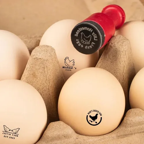 Miniatura 2 de Sellos de huevos para huevos frescos, sello personalizado con diseños, logotipo personalizado, sellos de animales, sello personalizado duradero