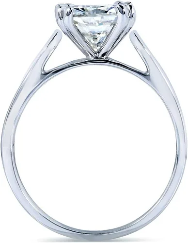 Miniatura 3 de Kobelli Anillo de compromiso con solitario moissanita de talla cojín 2 CTW oro blanco de 14 k