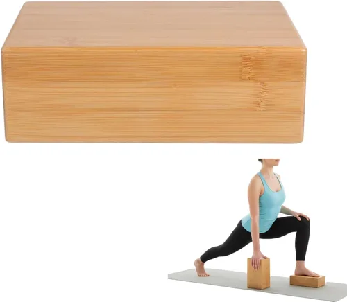 SUPVOX Ladrillos de yoga de bambú, bloque de yoga, ladrillo de madera, ladrillo de yoga, corcho, ladrillo de madera, ladrillo de yoga, entrenamiento