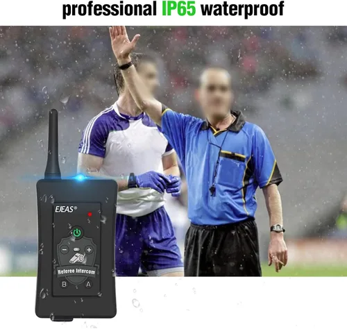 Miniatura 5 de EJEAS FBIM - 4 juegos de intercomunicador Bluetooth de árbitro de fútbol profesional, 850 mAh, dúplex completo 4,921.3 ft, inalámbrico Bluetooth