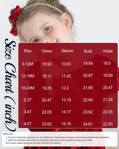 Miniatura 6 de Kucnuzki Vestido de terciopelo para niña pequeña, vestido de terciopelo sólido para niña, vestido de princesa casual para fiesta de otoño