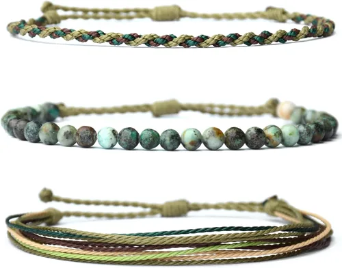 Miniatura 47 de Pulsera curativa hecha a mano con cuentas de piedra natural, regalo para hombres, pulsera de cuerda ajustable