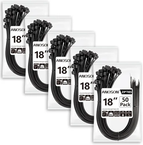 Miniatura 16 de ANOSON - Bridas de varios tamaños (4 + 6 + 8 + 12 pulgadas), paquete de 400 bridas negras, bridas de alambre resistentes a los rayos ultravioletas