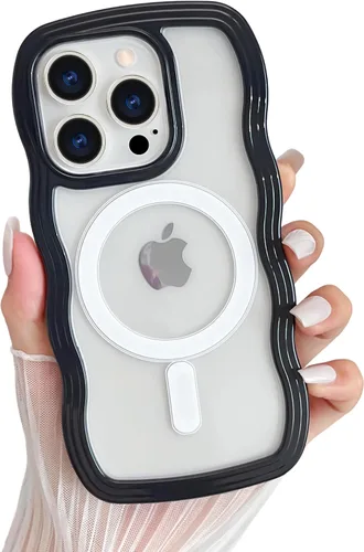 Miniatura 17 de Yeddabox Magsafe - Funda compatible con iPhone 13, diseño de ondas, lindo marco de colores de caramelo con ondas de agua, a prueba de golpes