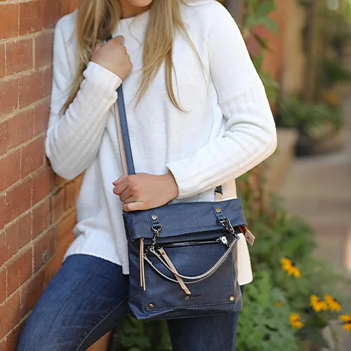 Miniatura 5 de Sherpani Rebel, bolso cruzado de lona, bolso y bolso de moda, bolso vintage, bolso de mano, bolso cruzado plegable para mujer, indigo, S, Bandolera