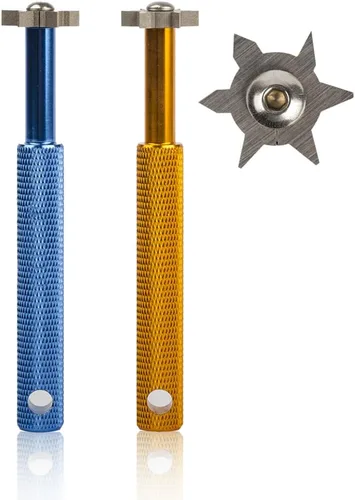 Miniatura 11 de HIFROM Afilador de ranuras con 6 cabezales – Afilador de ranuras para palos de golf, herramienta de reranurado y limpiador para todos los hierros