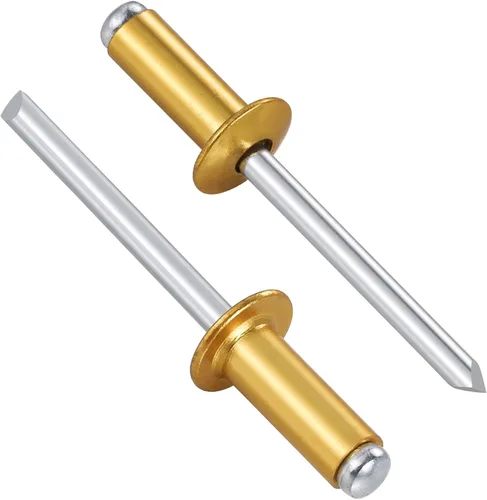 Miniatura 22 de Wensilon (80 piezas) Juego de remaches ciegos profesionales negros de aluminio, juego de agarre de aluminio y mandril de acero