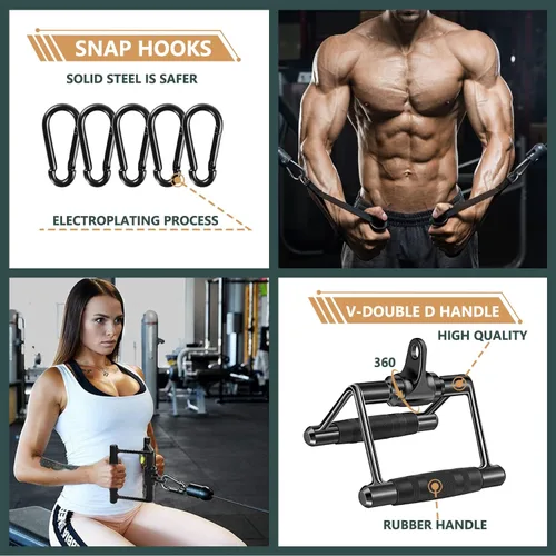 Miniatura 6 de Solid Cable Machine Attachment, Cable Attachments for Gym, Gym Cable Attachments, Cable Machine Attachments Set