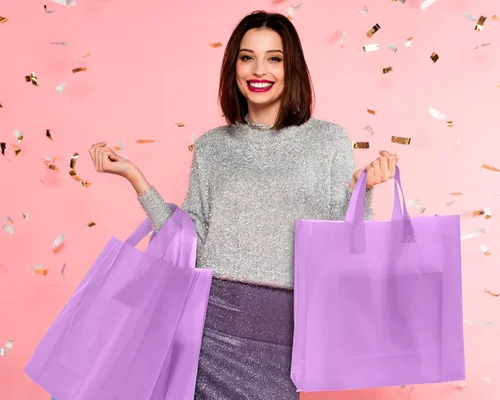 Miniatura 5 de Weewooday 100 Piezas Bolsas de Regalo de Plástico Esmerilado con Asas para Pequeñas Empresas Bolsas de Compras Transparentes con Fondo de Cartón, 4