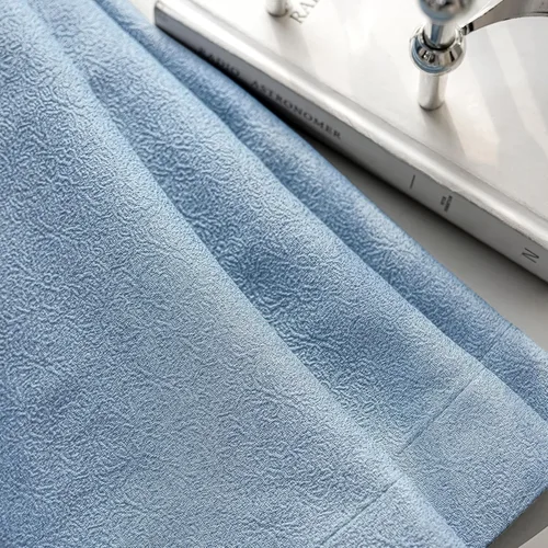 Miniatura 3 de FMFUNCTEX Cortinas florales 100% opacas para dormitorio, cortinas texturizadas en relieve azul de 63 pulgadas de largo para sala de estar, cortina