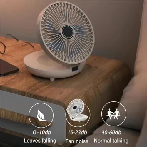 Miniatura 4 de Ventilador de cocina de doble uso con gancho, ventilador de mesa, ventilador recargable de montaje en pared, ventilador de escritorio portátil