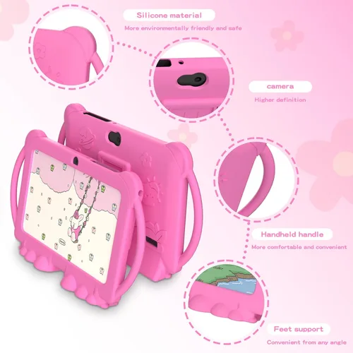 Miniatura 6 de NOVOJOY Tableta para niños de 7 pulgadas para niños, tabletas Android para niños pequeños, tableta para niñas y niños con cubierta protectora de 32