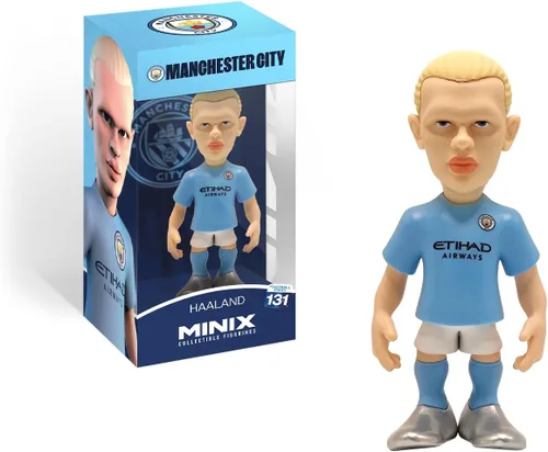 MINIX FIGURINAS COLECCIONABLES – Erling Haaland, Oficial Manchester City, Figura Deportiva Coleccionable de 12 cm, Regalo Único de Fútbol para Todas