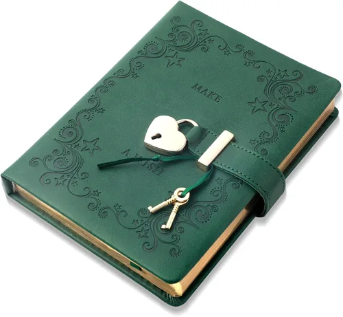 Miniatura 12 de Diario infantil de cuero sintético con candado y llave, agenda de viaje, agenda, cuaderno secreto de notas para mujer, 5.3 x 8.4 pulgadas, girasol