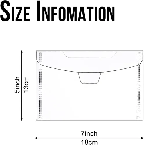 Miniatura 2 de Paquete de 60 sobres de plástico transparente de 5 x 7 pulgadas para efectivo, fotos, documentos de papel, almacenamiento de tarjetas, soporte