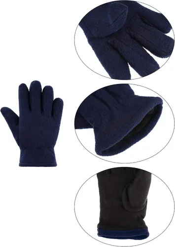 Miniatura 3 de SATINIOR 3 pares de guantes de invierno de forro polar para niños, guantes de dedos completos cálidos para niños y niñas, suministros de actividades