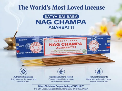 Miniatura 4 de Satya Nag Champa 15 gramos x 3 paquetes de varillas de incienso con soporte para varillas de incienso Giftbrit para positividad, meditación