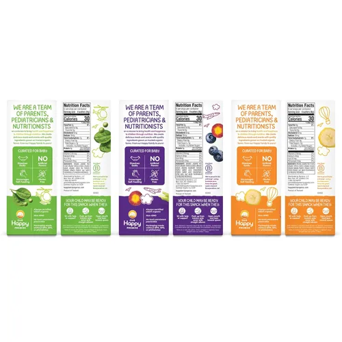 Miniatura 7 de Happy Baby Organics Yogis - Bocadillos liofilizados de yogur y frutas, paquete variado (paquete de 6) y mordedor, paquete variado de 3 sabores, 12