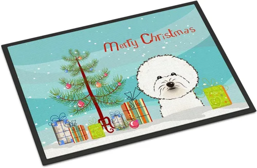 Miniatura 75 de Caroline's Treasures BB1616MAT - Tapete para puerta delantera de árbol de Navidad y sabueso afgano de 18 x 27 pulgadas, para interiores