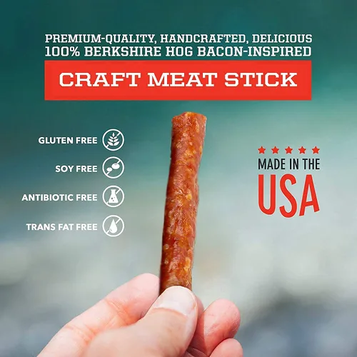 Miniatura 6 de Salchicha de cerdo original – Palito de carne artesanal con condimento natural Alto en proteínas, apto para dieta cetogénica, sin gluten, sin soja