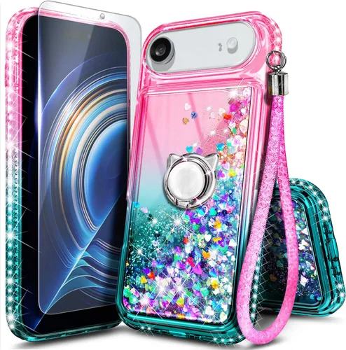 Miniatura 64 de NGB Diseñada para Funda de Teléfono iPhone 11, Morado/Azul Funda Bonita con Purpurina Líquida Brillante para Mujeres Niñas Niños con Protector