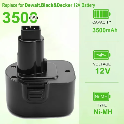 Miniatura 2 de Reemplazo de 3.5Ah para batería DEWALT de 12 V XRP DC9071 DW9072 DE9037 DE9074 DE9075 DE9501, también compatible con batería Black and Decker de 12