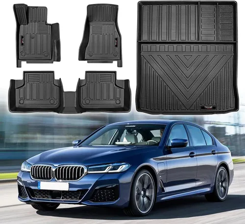 Personalizado para BMW Serie 5 G30 2017-2023 Alfombrillas de Piso Forro de Carga Juego de Accesorios TPE Todo Clima 530i,540i,530e,M550i,xDrive,M5