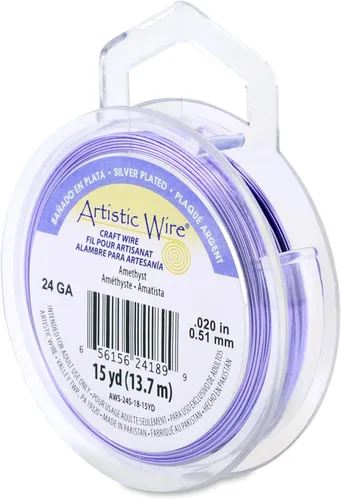 Miniatura 40 de Artistic Wire, alambre para manualidades de calibre 22 bañado en plata, resistente a las manchas, color cobre, blanco, 9,1 m
