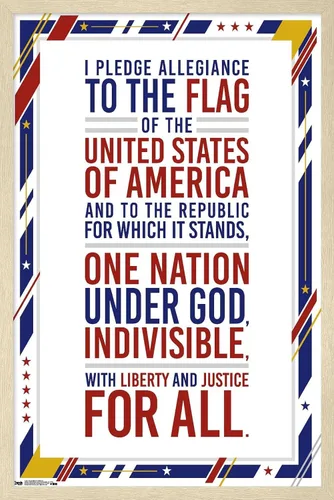 Miniatura 10 de Trends International The United States Of America - Pledge Of Allegiance Wall Poster, 14.725" x 22.375", Barnwood Framed Version