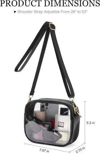 Miniatura 7 de TOBVZOO - Bolsa bandolera transparente aprobada para estadios, conciertos y eventos deportivos, unisex