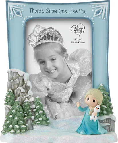 Precious Moments 223410 There's Snow One Like You Disney Elsa Bisque Marco de fotos de resina/cristal