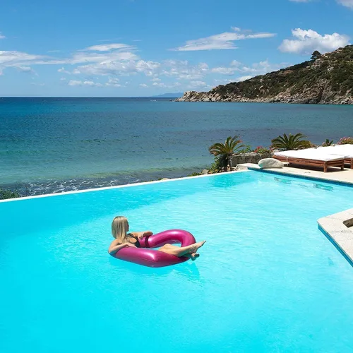 Miniatura 5 de LOTELI - Flotadores de piscina con forma de corazón originales para adultos, más gruesos y fuertes, flotadores inflables grandes para fiestas, Rosa