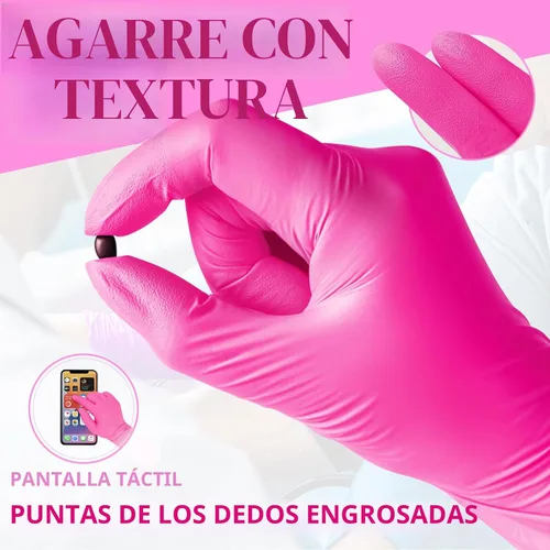 Miniatura 6 de FINITEX Nitrile Disposable Latex-Free Gloves - 3.5mil 100/1000PCS Powder-Free Latex Free Cleaning Medical Exam Food Gloves rosa rojo (pequeño 100)