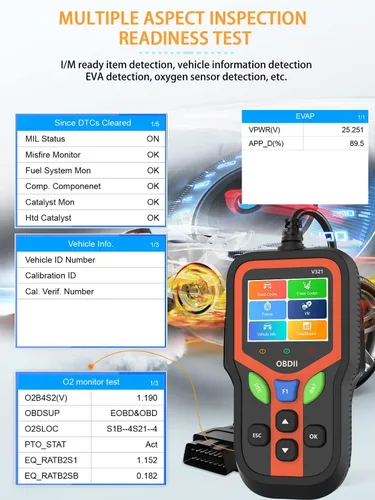 Miniatura 4 de Escáner OBD2 - Herramienta de diagnóstico para lector de códigos de automóvil para comprobar la luz del motor, lector de códigos de fallas