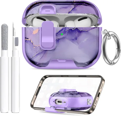 Miniatura 15 de Funda compatible con Airpods Pro 3 (2025) con soporte para teléfono y kit de limpieza, bonito clip de silicona suave para Apple AirPods Pro de 3ª
