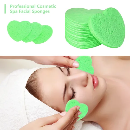 Miniatura 6 de 50 esponjas faciales comprimidas, esponja facial de celulosa 100% natural, esponjas cosméticas profesionales de spa para limpieza facial, mascarilla