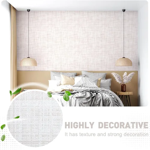 Miniatura 5 de Papel tapiz beige con textura de papel de contacto de 17.3 x 120 pulgadas, papel tapiz vintage extraíble impermeable para paredes de habitaciones