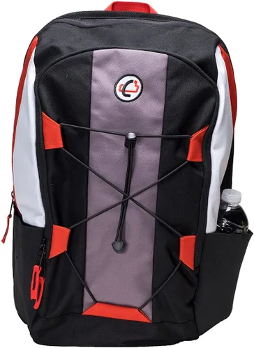 Case-It Mochila clásica para laptop, con detalle de cordón elástico, negro/rojo (BKP-503-negro/rojo)