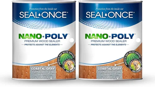 Miniatura 22 de Sellador Seal-Once Nano+Poly de madera penetrante con poliuretano, sellador impermeable de alta calidad, 1 galón, cedro bronce Sellador