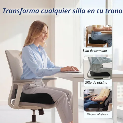 Miniatura 8 de ZIKEE Cojín de asiento grueso, almohada ergonómica de espuma viscoelástica para hemorroides para cadera, ciática, alivio de sentado prolongado