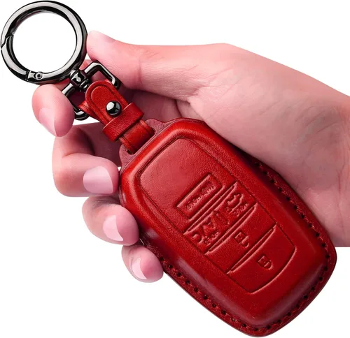 Miniatura 10 de Tukellen Funda de cuero para llavero Toyota compatible con Land Cruiser 2019-2026, Venza 2021-2026, Grand Highlander Hilux, Fortuner, Tundra Marrón