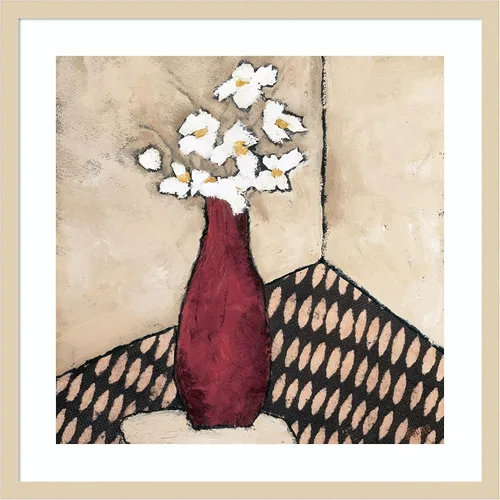 Miniatura 12 de Amanti Art Framed Wall Art Print 28x28 Retro Red Vase by Judi Bagnato, Abstract Wall Art, Modern Contemporary Decor, Medium Poster Painting Artwork