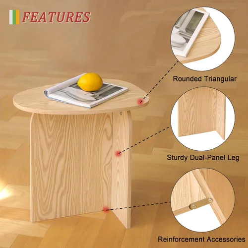 Miniatura 5 de AWASEN Mesa auxiliar pequeña, mesa auxiliar mini para sala de estar, mesa auxiliar moderna con tablero único, mesa auxiliar corta para espacios