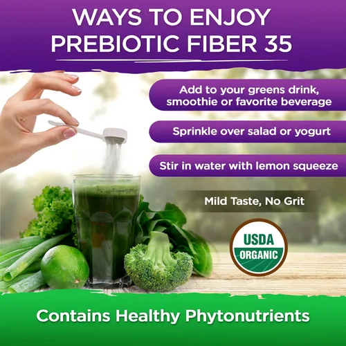Miniatura 5 de Vital Planet - Suplemento de fibra diversa de fibra 35 en polvo para apoyo dietético y estreñimiento ocasional con 35 fibras prebióticas y 35