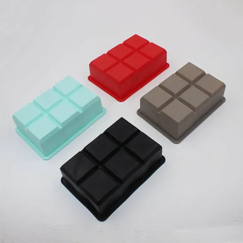 Miniatura 4 de Bandeja de cubitos de hielo de silicona con forma cuadrada, molde para cubitos de hielo de 6.5 x 4.5 x 2.0 in, grado alimenticio, 6 barras de 02