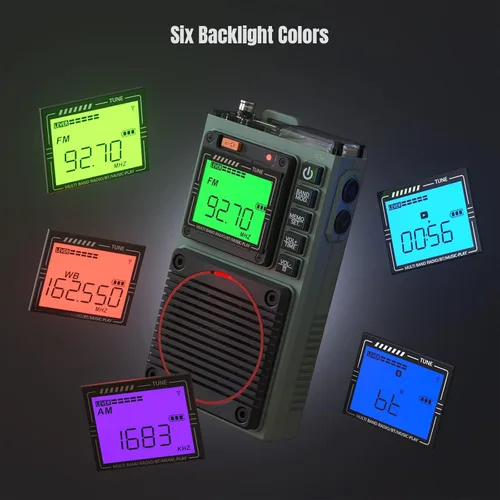 Miniatura 6 de Raddy Radio de onda corta con control de aplicación RF75A, radio portátil de onda corta AM/FM/VHF/SW/WB, radio de bolsillo recargable con antena
