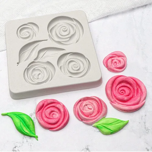 Miniatura 2 de Molde de silicona para hojas de rosa, moldes para fondant, herramientas de decoración de pasteles, herramientas de decoración de tartas, moldes