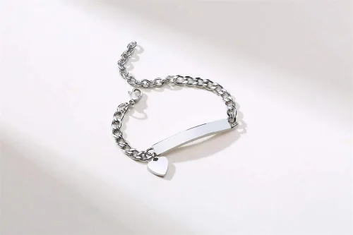 Miniatura 24 de Pulsera de barra para bebé: chapado en oro de 18 quilates, pulsera con placa de identificación personalizada para niños pequeños de mamá, nombre