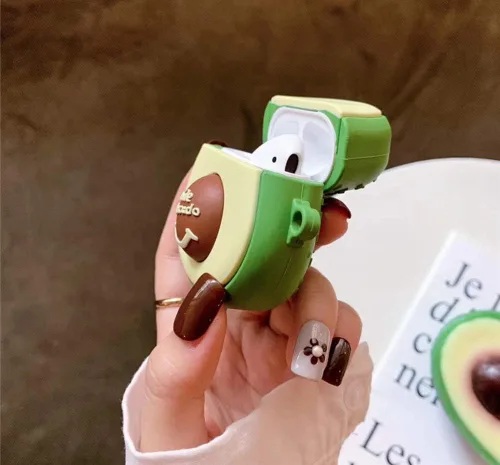 Miniatura 4 de Linda funda para Airpods, divertida y creativa 3D con forma de frutas y verduras con soporte de hebilla de anillo, funda de silicona suave a prueba